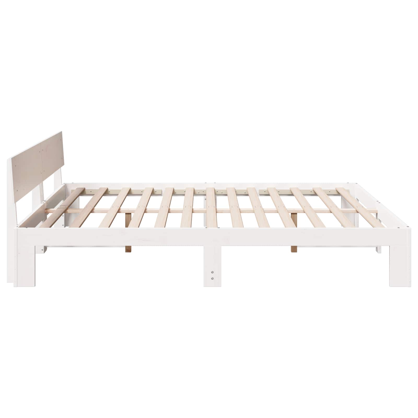 Bedframe met hoofdeinde Wit 180 x 200 cm Massief grenenhout is nu te koop bij PeponiXL, paradijselijk wonen!
