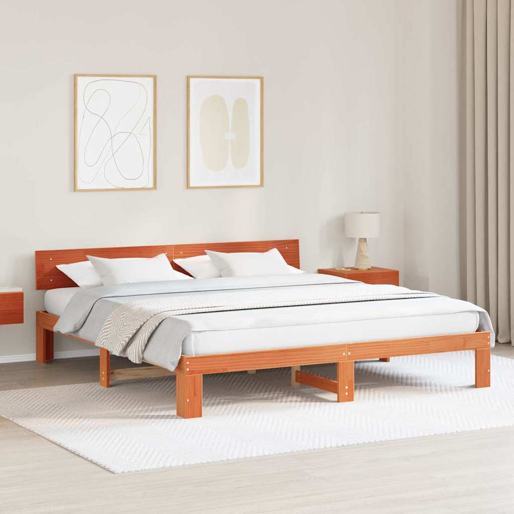 Bedframe Wasbruin 180 x 200 cm Massief grenenhout is nu te koop bij PeponiXL, paradijselijk wonen!
