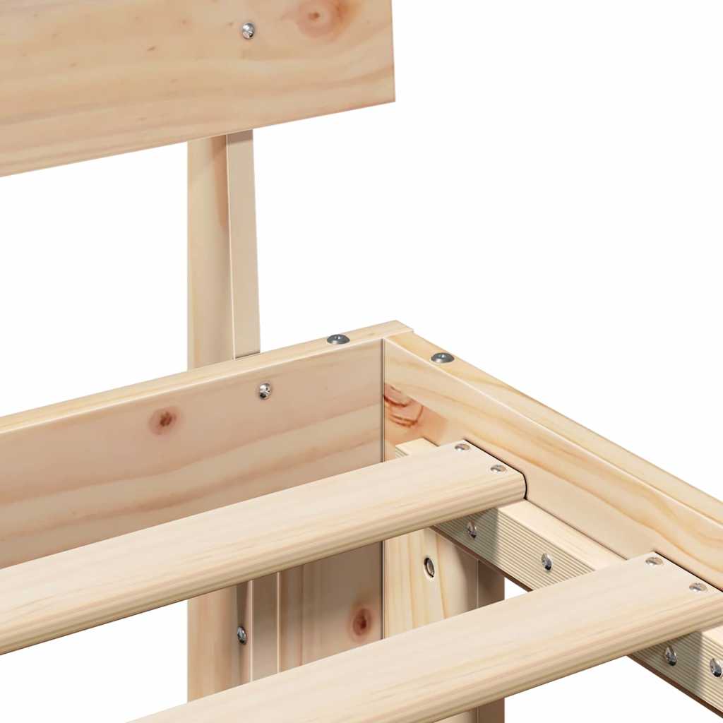 Bedframe met hoofdeinde Naturel 150 x 200 cm Massief grenenhout is nu te koop bij PeponiXL, paradijselijk wonen!