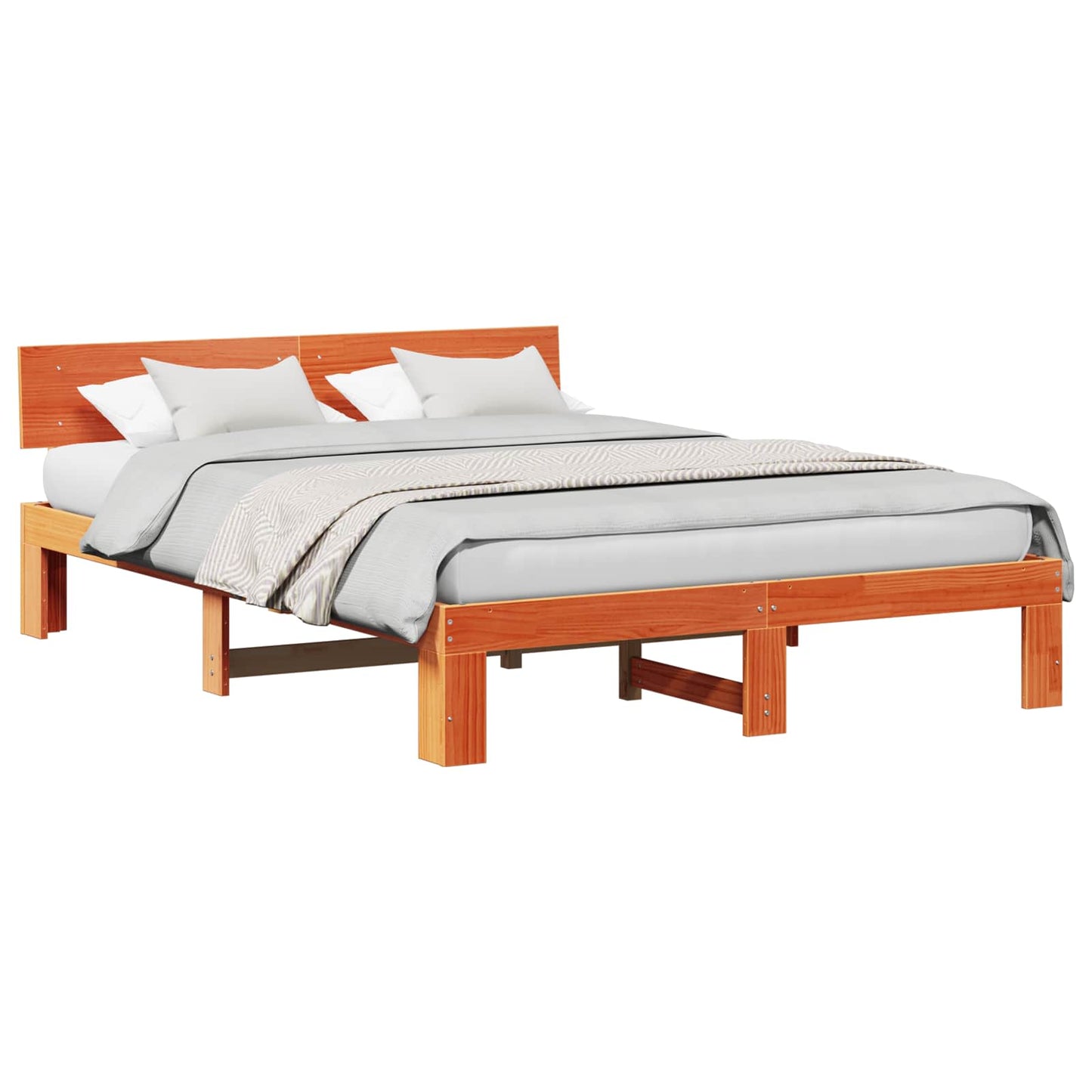 Bedframe Wasbruin 150 x 200 cm Massief grenenhout is nu te koop bij PeponiXL, paradijselijk wonen!