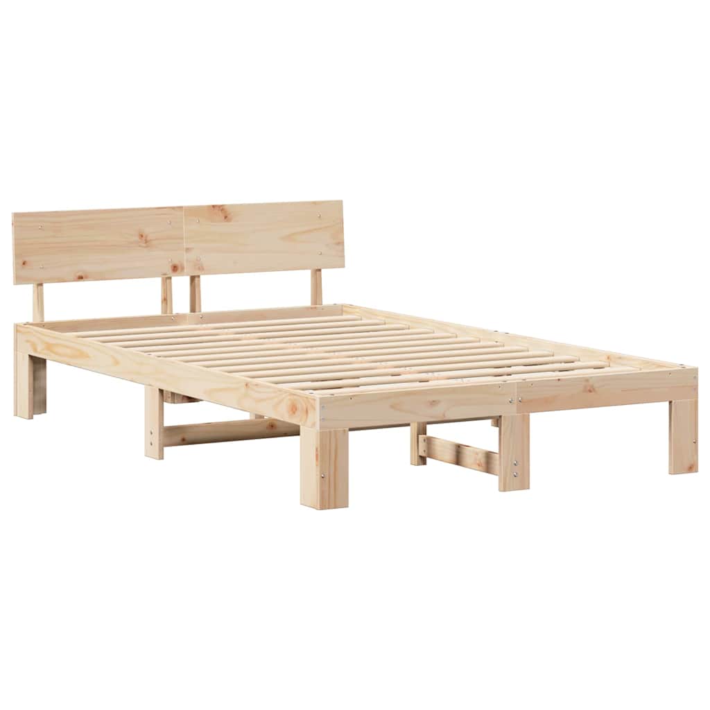 Bedframe met hoofdeinde Naturel 120 x 200 cm Massief grenenhout is nu te koop bij PeponiXL, paradijselijk wonen!