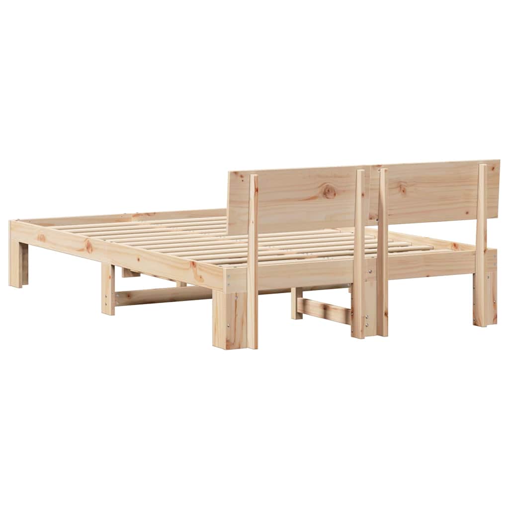 Bedframe met hoofdeinde Naturel 120 x 200 cm Massief grenenhout is nu te koop bij PeponiXL, paradijselijk wonen!