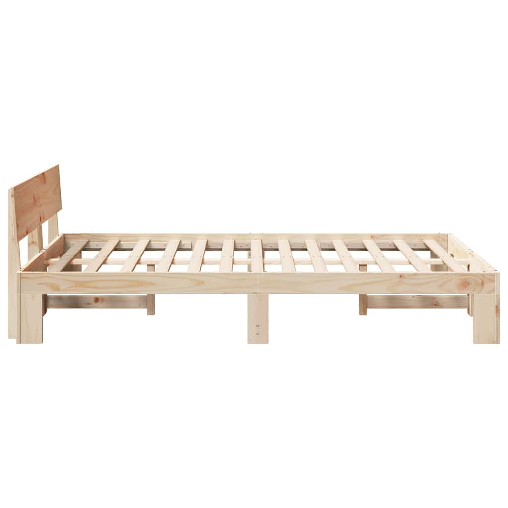 Bedframe met hoofdeinde Naturel 120 x 200 cm Massief grenenhout is nu te koop bij PeponiXL, paradijselijk wonen!