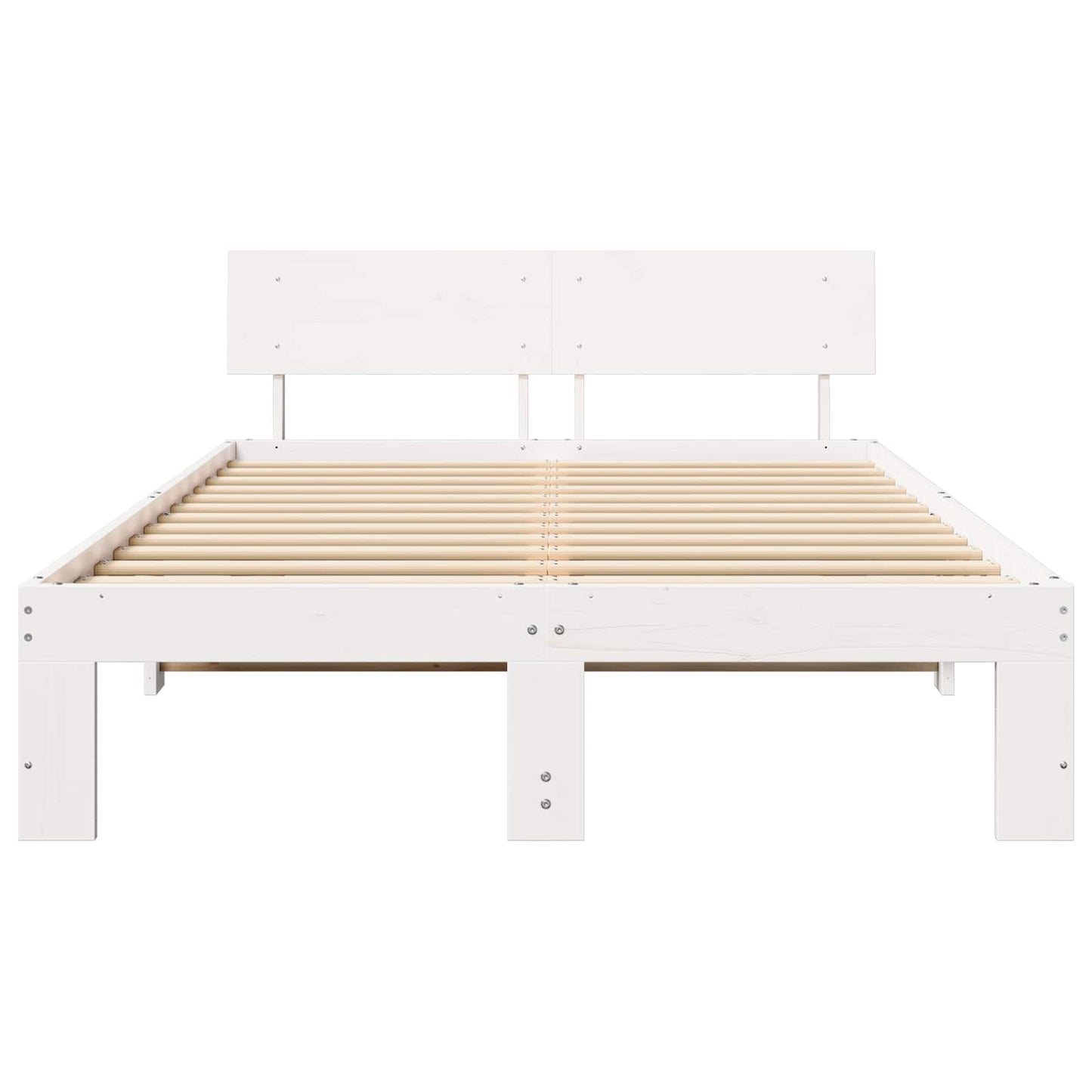 Bedframe met hoofdeinde Wit 120 x 200 cm Massief grenenhout is nu te koop bij PeponiXL, paradijselijk wonen!