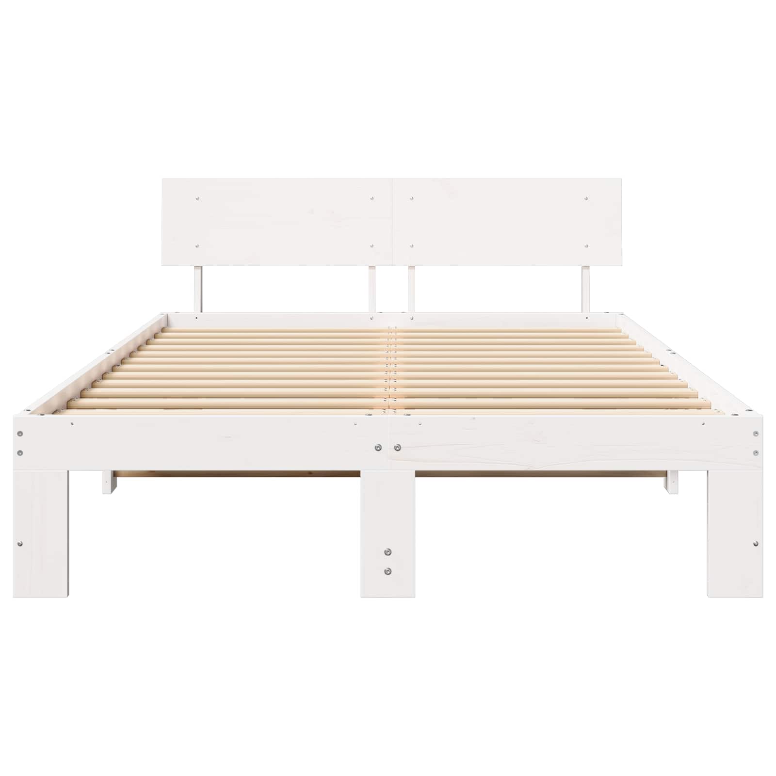 Bedframe met hoofdeinde Wit 120 x 200 cm Massief grenenhout is nu te koop bij PeponiXL, paradijselijk wonen!