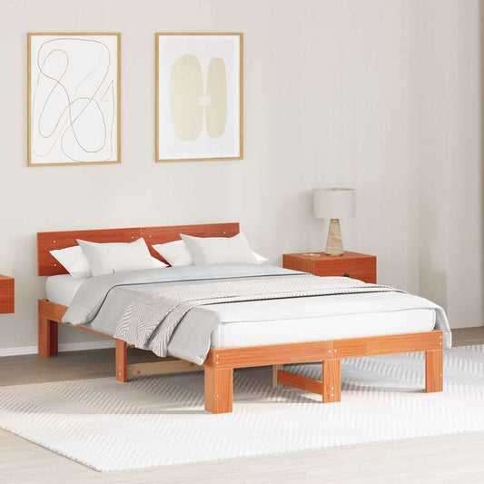 Bedframe Wasbruin 135 x 190 cm Massief grenenhout is nu te koop bij PeponiXL, paradijselijk wonen!