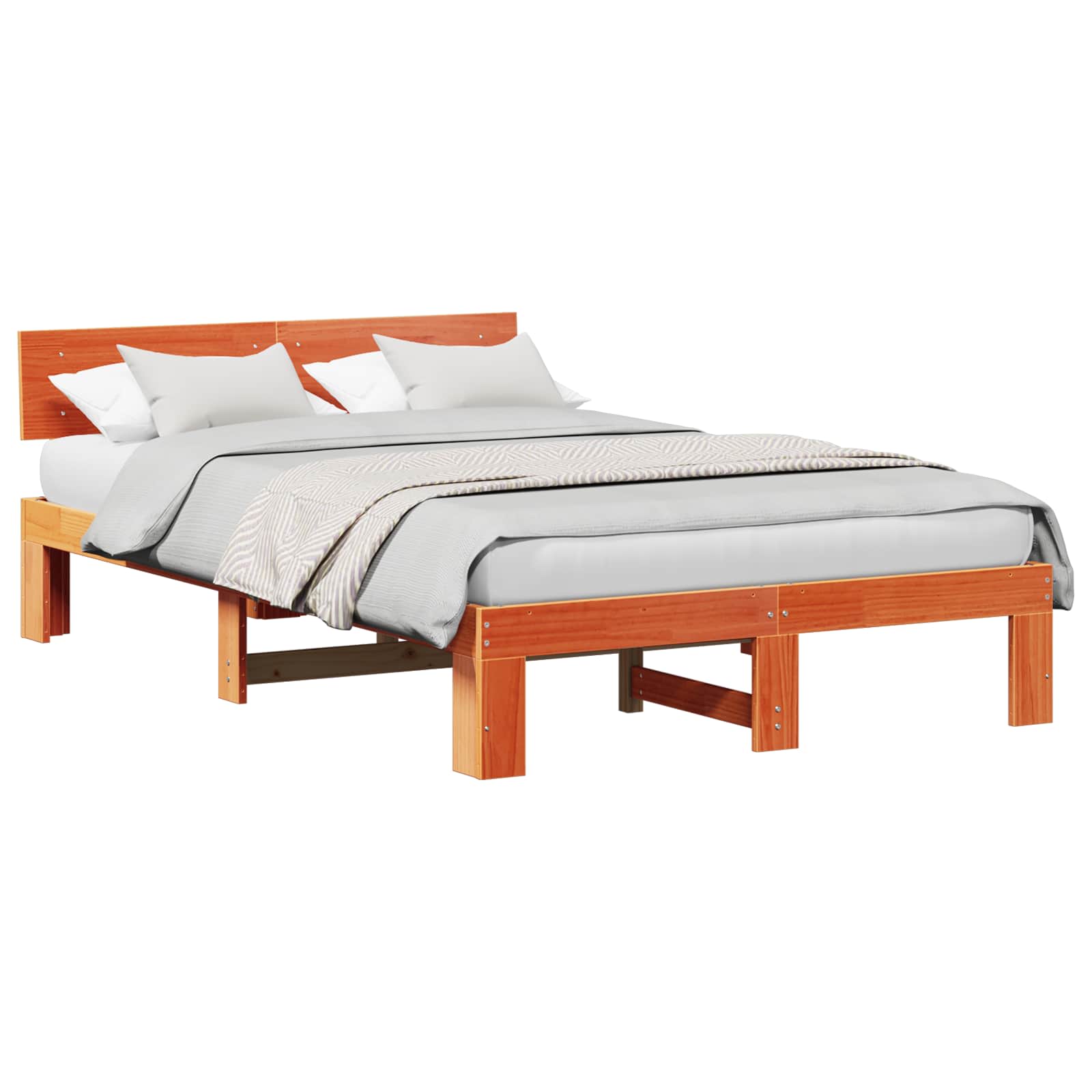 Bedframe Wasbruin 135 x 190 cm Massief grenenhout is nu te koop bij PeponiXL, paradijselijk wonen!