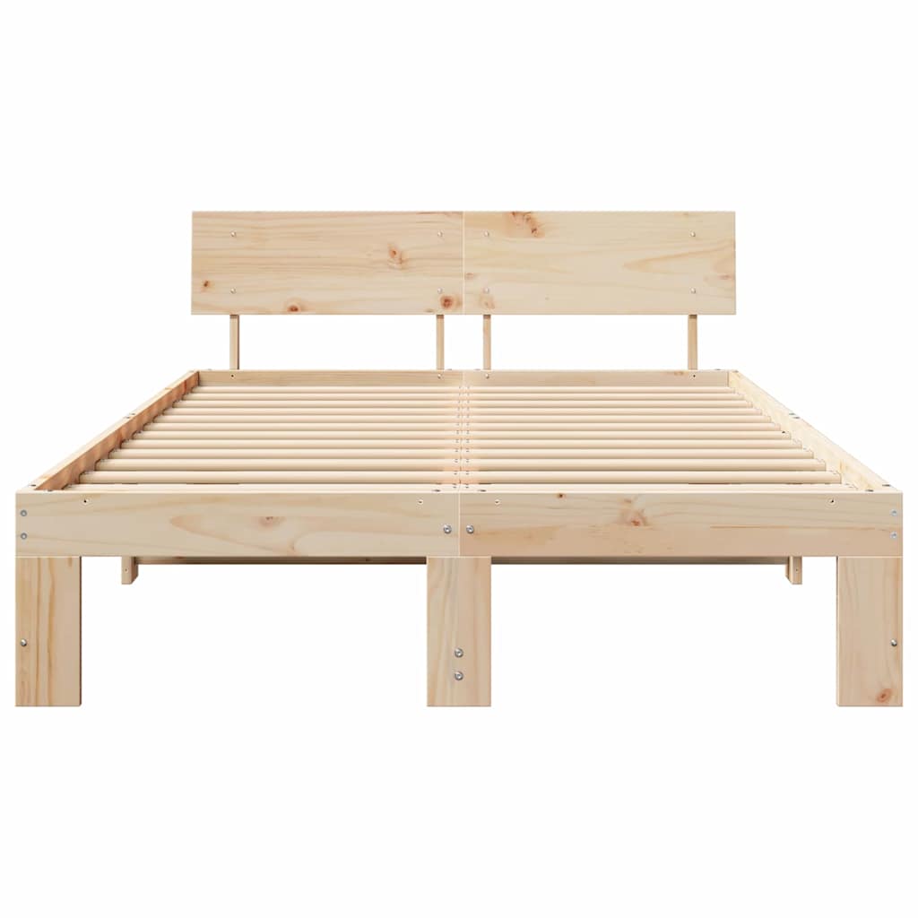 Bedframe met hoofdeinde Naturel 120 x 190 cm Massief grenenhout is nu te koop bij PeponiXL, paradijselijk wonen!
