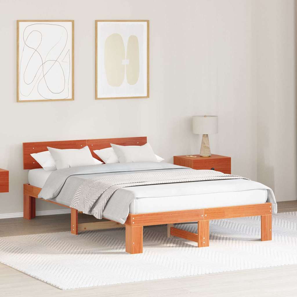 Bedframe Wasbruin 120 x 190 cm Massief grenenhout is nu te koop bij PeponiXL, paradijselijk wonen!