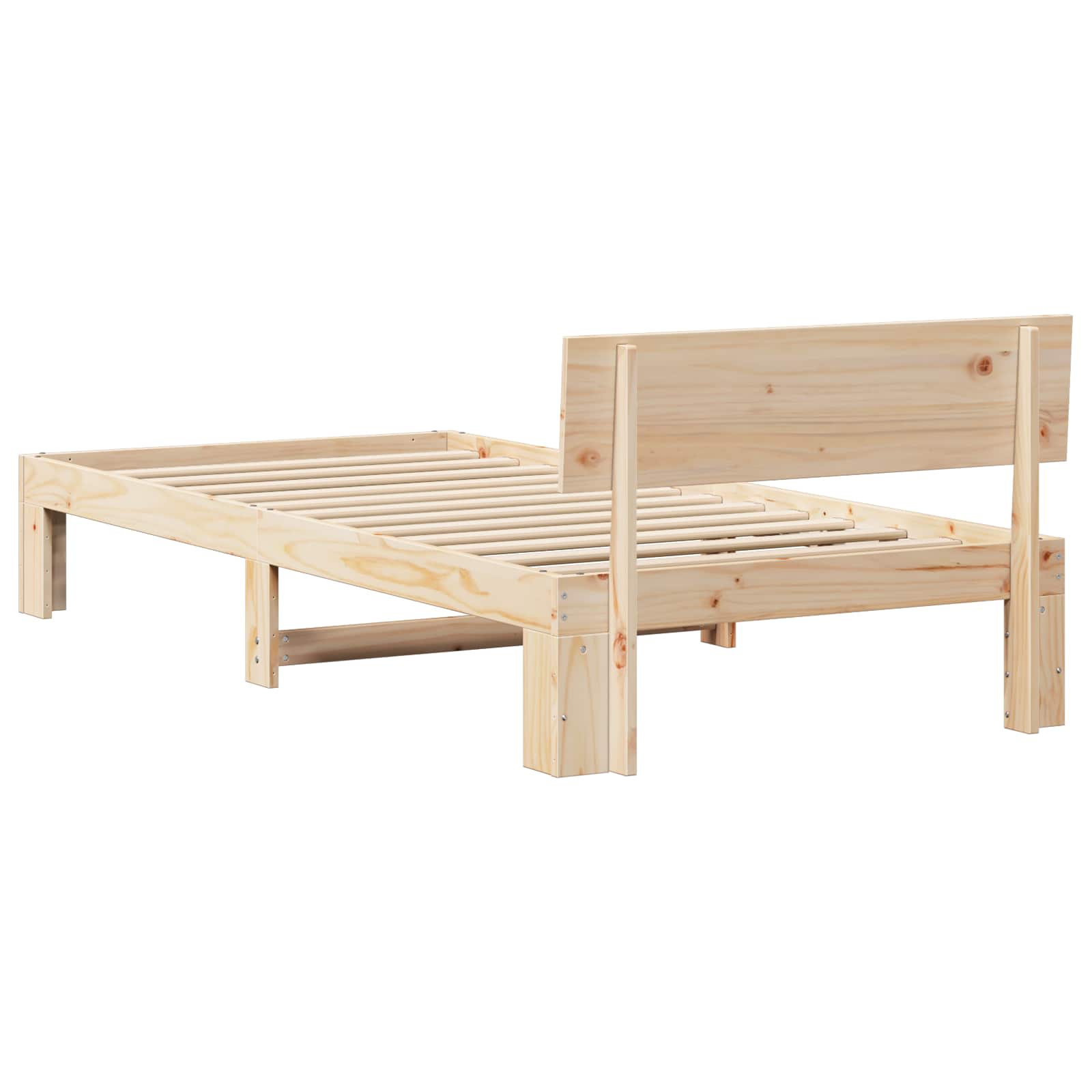 Bedframe met hoofdeinde Naturel 90 x 200 cm Massief grenenhout is nu te koop bij PeponiXL, paradijselijk wonen!