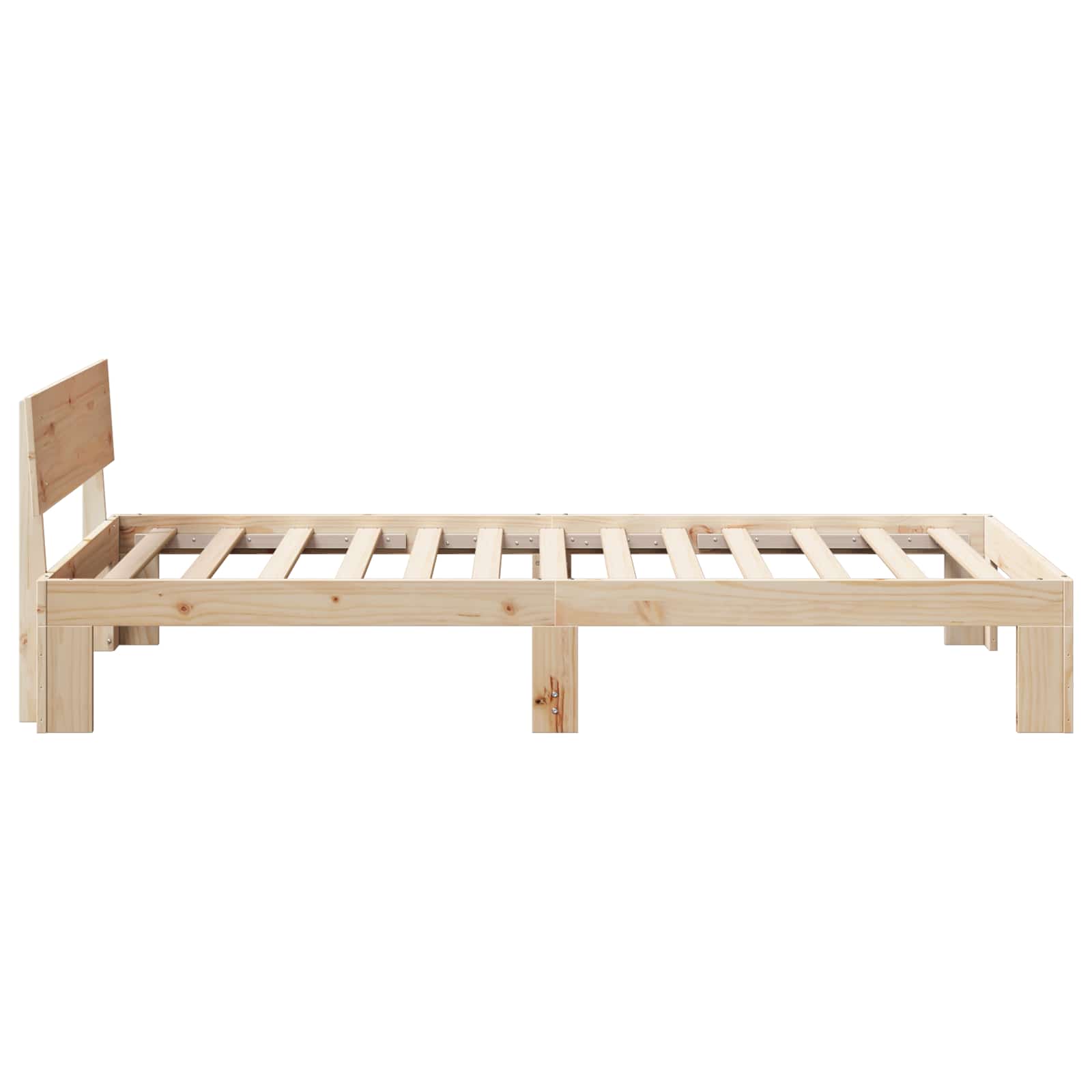Bedframe met hoofdeinde Naturel 90 x 200 cm Massief grenenhout is nu te koop bij PeponiXL, paradijselijk wonen!
