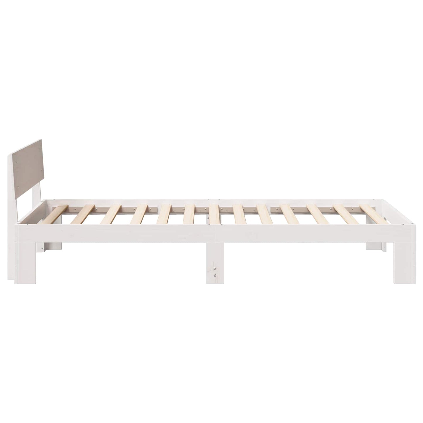 Bedframe met hoofdeinde Wit 90 x 200 cm Massief grenenhout is nu te koop bij PeponiXL, paradijselijk wonen!