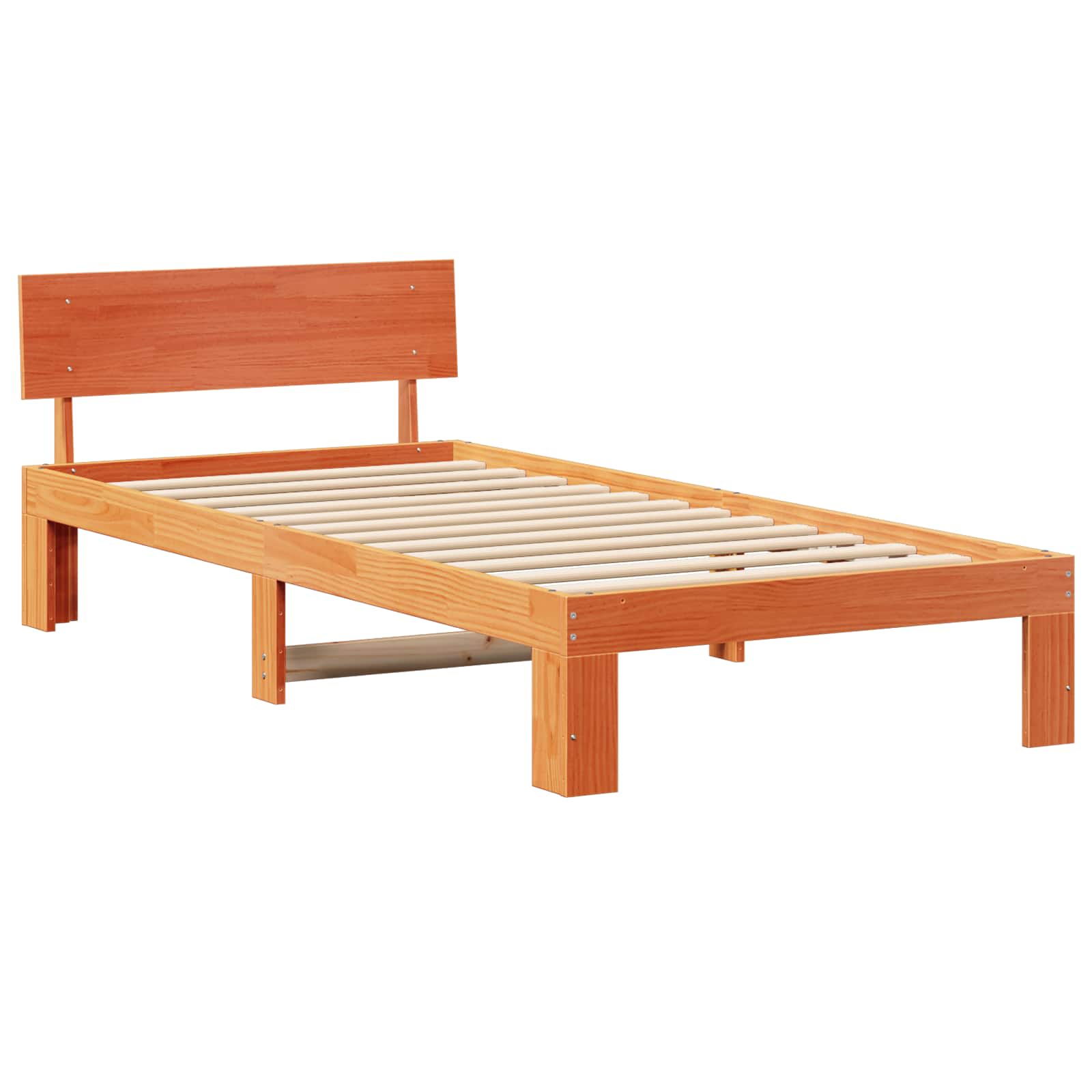 Bedframe met hoofdeinde Wasbruin 90 x 200 cm Massief grenenhout is nu te koop bij PeponiXL, paradijselijk wonen!