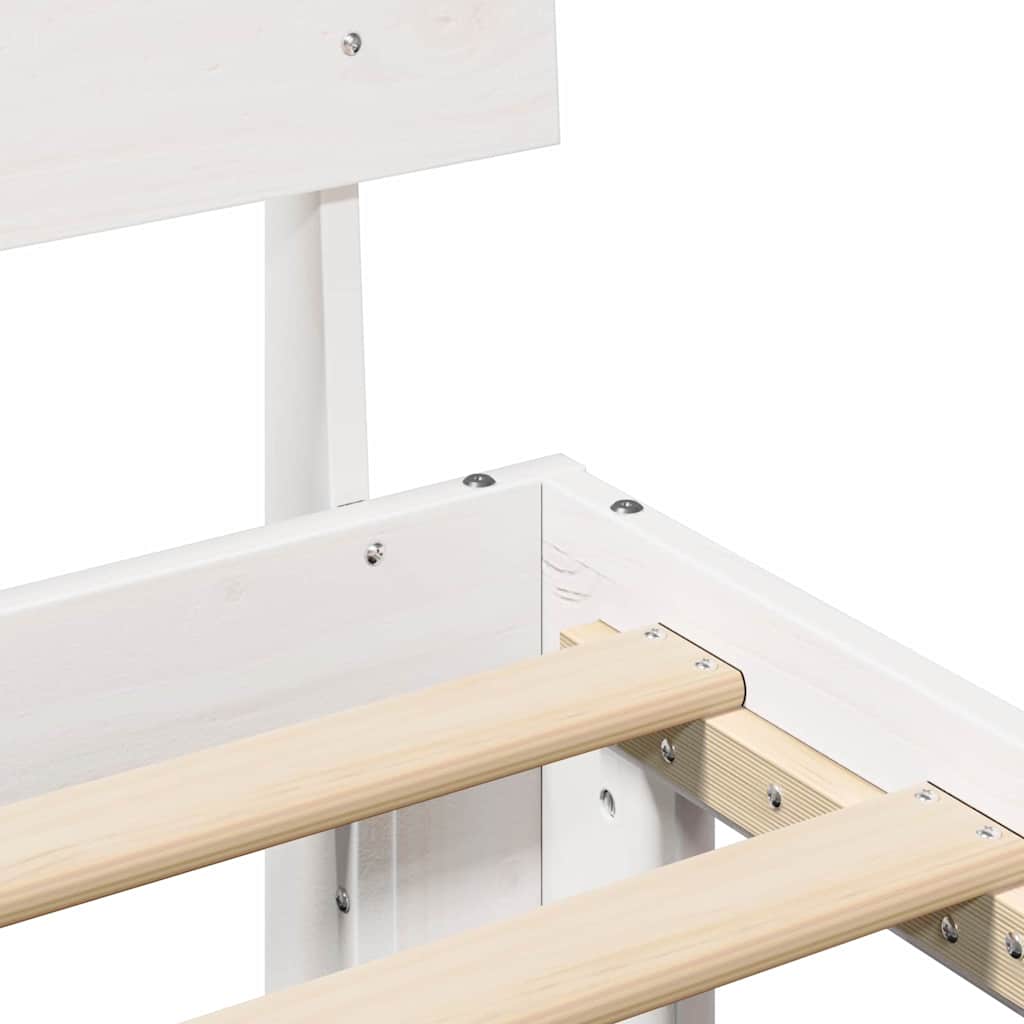 Bedframe met hoofdeinde Wit 80 x 200 cm Massief grenenhout is nu te koop bij PeponiXL, paradijselijk wonen!