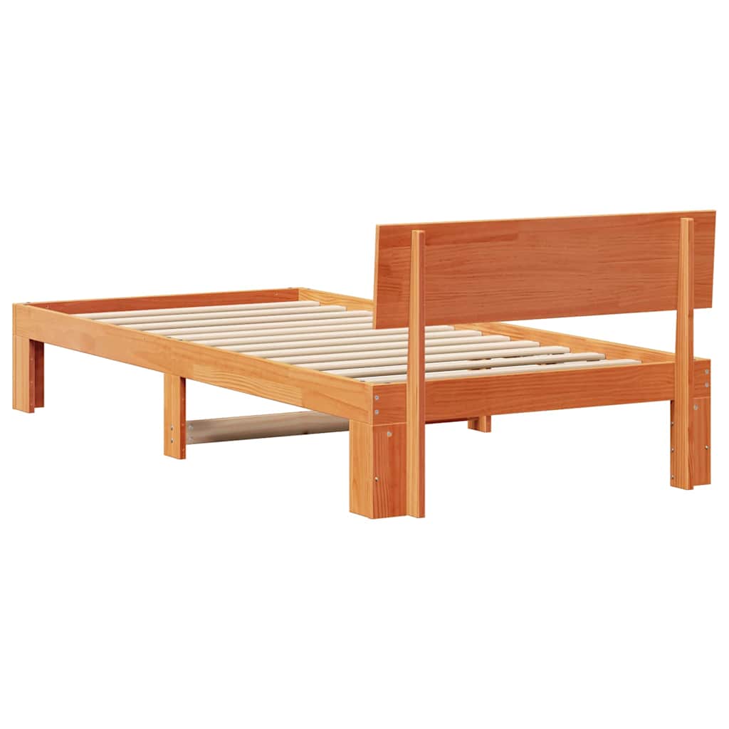 Bedframe met hoofdeinde Wasbruin 90 x 190 cm Massief grenenhout is nu te koop bij PeponiXL, paradijselijk wonen!