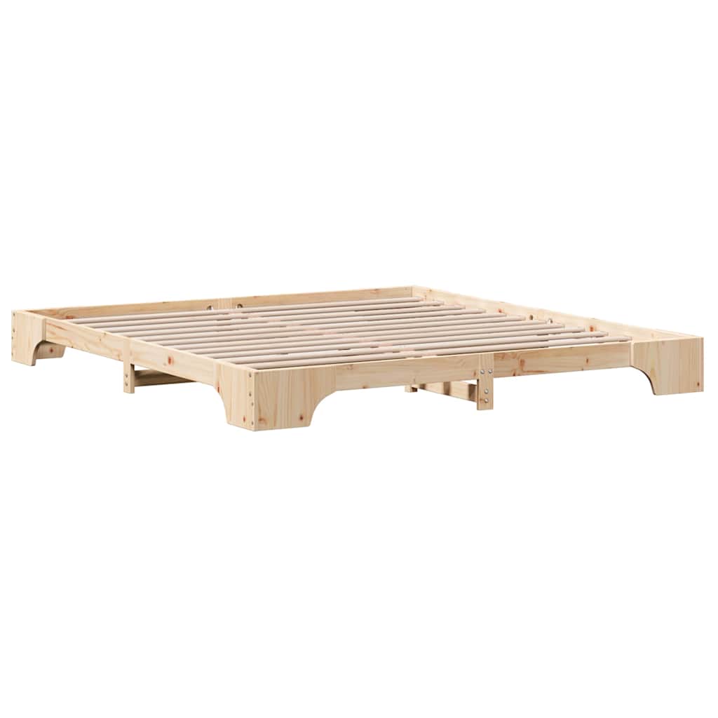 Bedframe Naturel 200 x 200 cm Massief grenenhout is nu te koop bij PeponiXL, paradijselijk wonen!