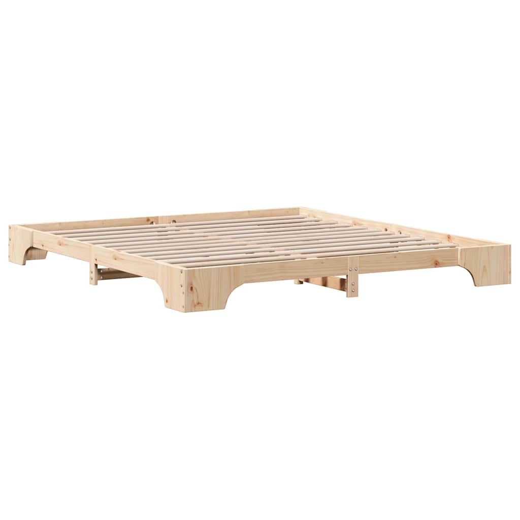 Bedframe Naturel 200 x 200 cm Massief grenenhout is nu te koop bij PeponiXL, paradijselijk wonen!