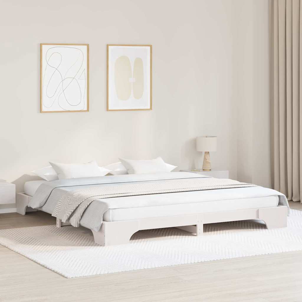 Bedframe Wit 200 x 200 cm Massief grenenhout is nu te koop bij PeponiXL, paradijselijk wonen!