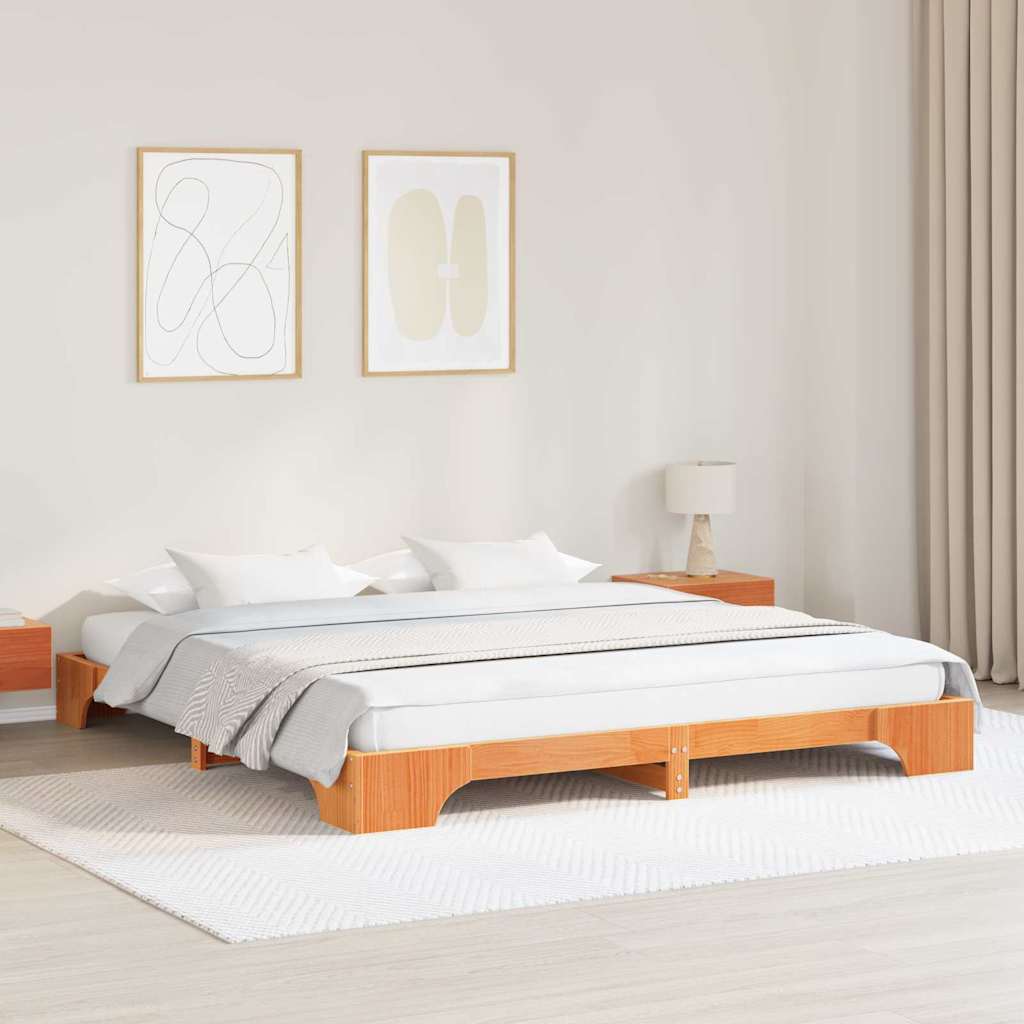 Bedframe Wasbruin 200 x 200 cm Massief grenenhout is nu te koop bij PeponiXL, paradijselijk wonen!