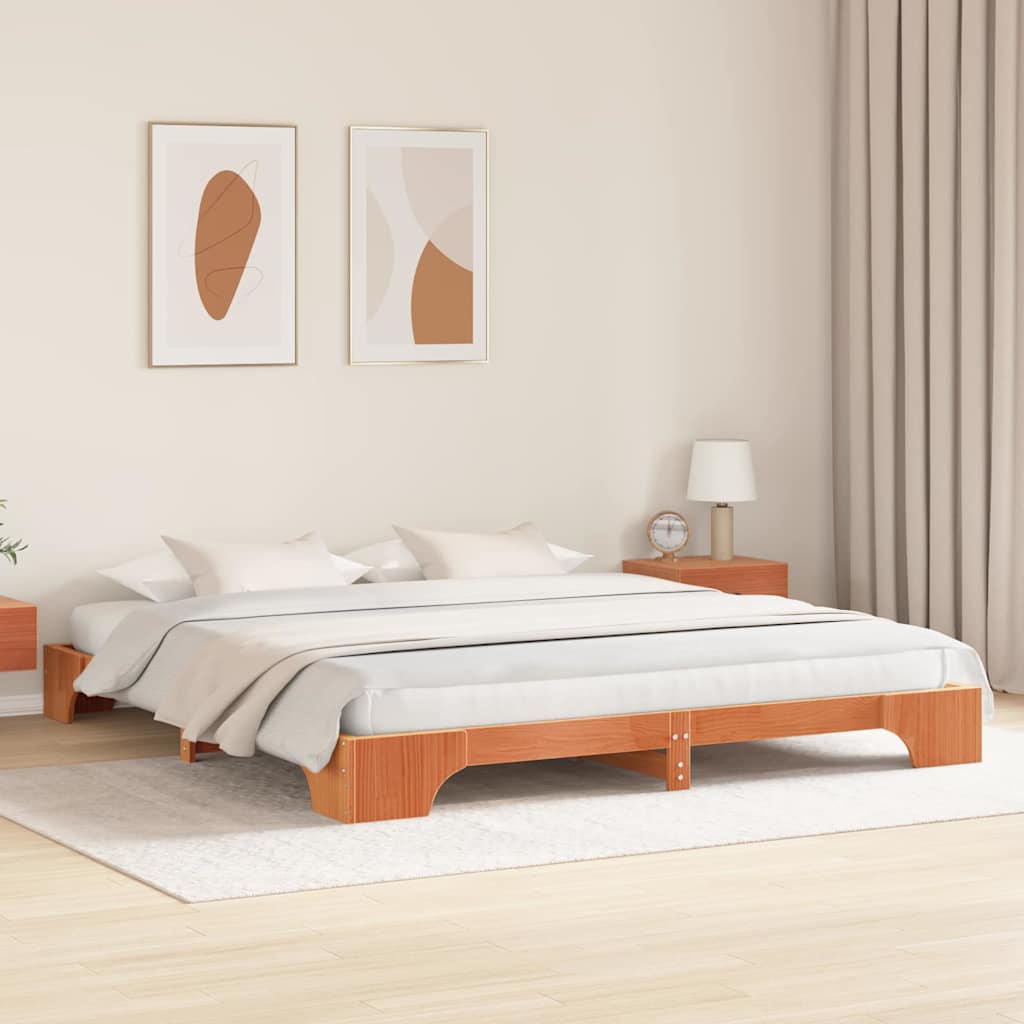 Bedframe Wasbruin 200 x 200 cm Massief grenenhout is nu te koop bij PeponiXL, paradijselijk wonen!