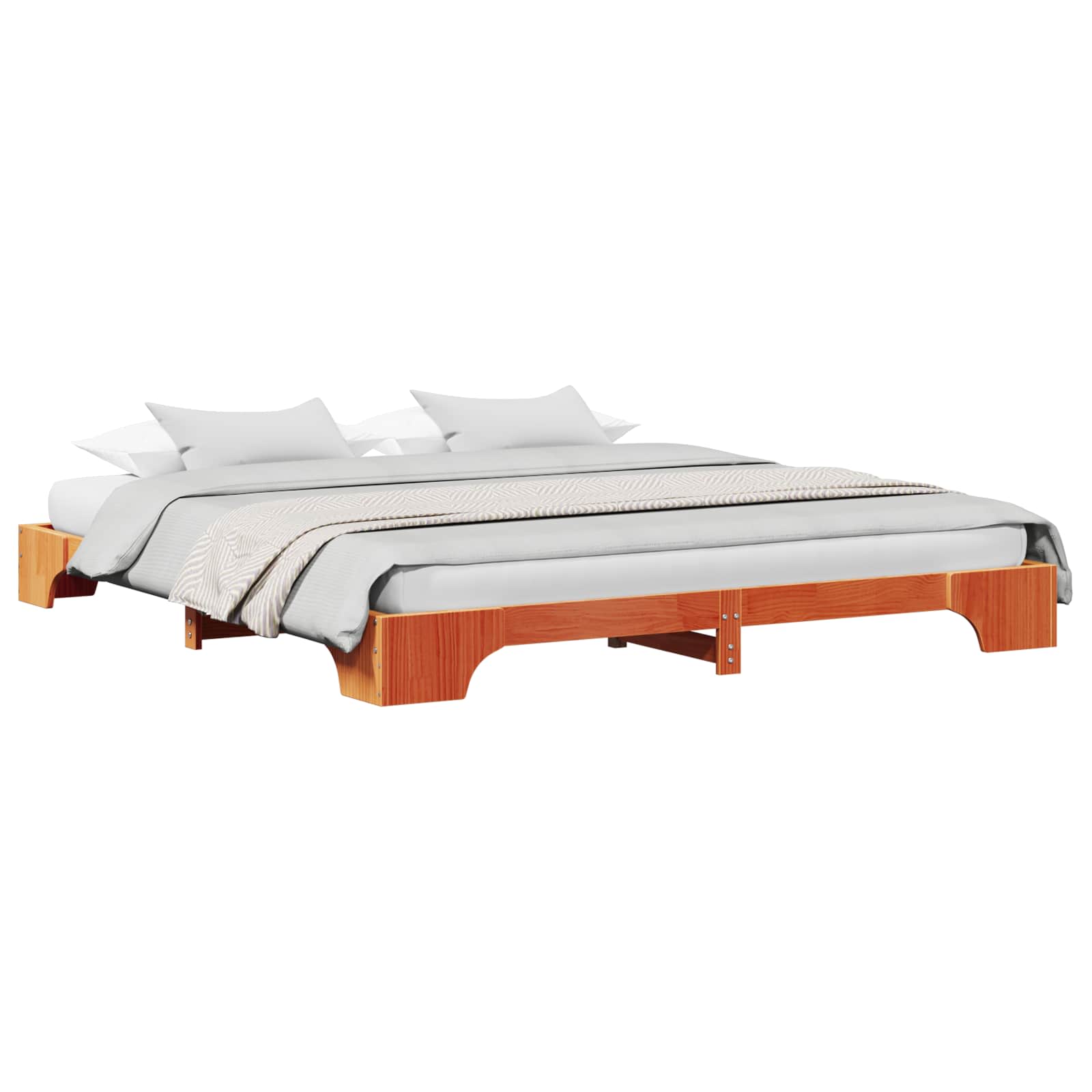 Bedframe Wasbruin 200 x 200 cm Massief grenenhout is nu te koop bij PeponiXL, paradijselijk wonen!