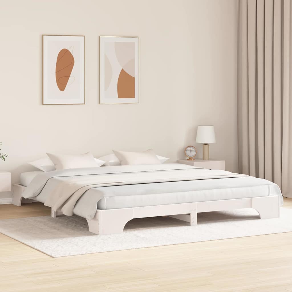 Bedframe Wit 180 x 200 cm Massief grenenhout is nu te koop bij PeponiXL, paradijselijk wonen!