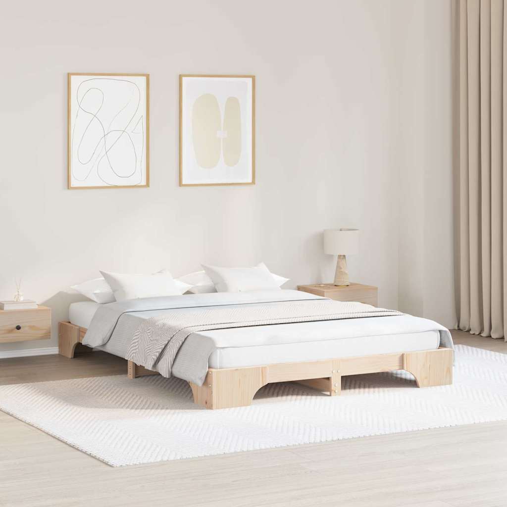 Bedframe Naturel 160 x 200 cm Massief grenenhout is nu te koop bij PeponiXL, paradijselijk wonen!