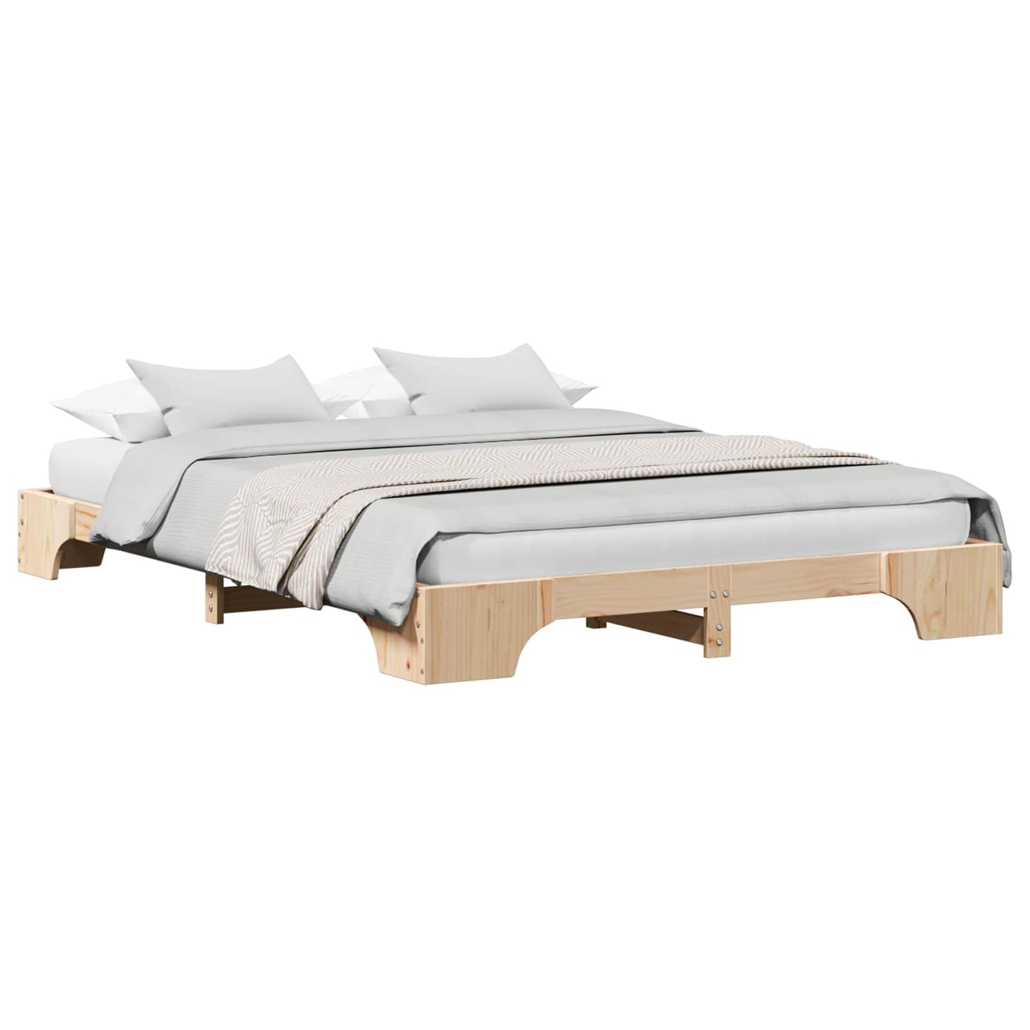 Bedframe Naturel 160 x 200 cm Massief grenenhout is nu te koop bij PeponiXL, paradijselijk wonen!
