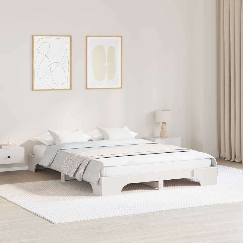 Bedframe Wit 160 x 200 cm Massief grenenhout is nu te koop bij PeponiXL, paradijselijk wonen!