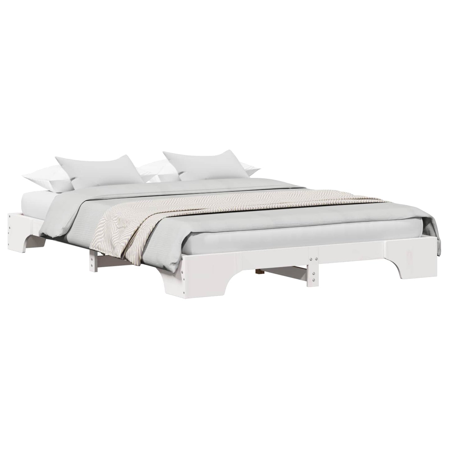 Bedframe Wit 160 x 200 cm Massief grenenhout is nu te koop bij PeponiXL, paradijselijk wonen!