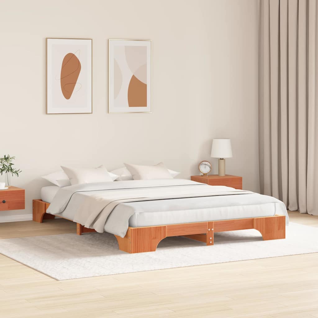 Bedframe Wasbruin 150 x 200 cm Massief grenenhout is nu te koop bij PeponiXL, paradijselijk wonen!