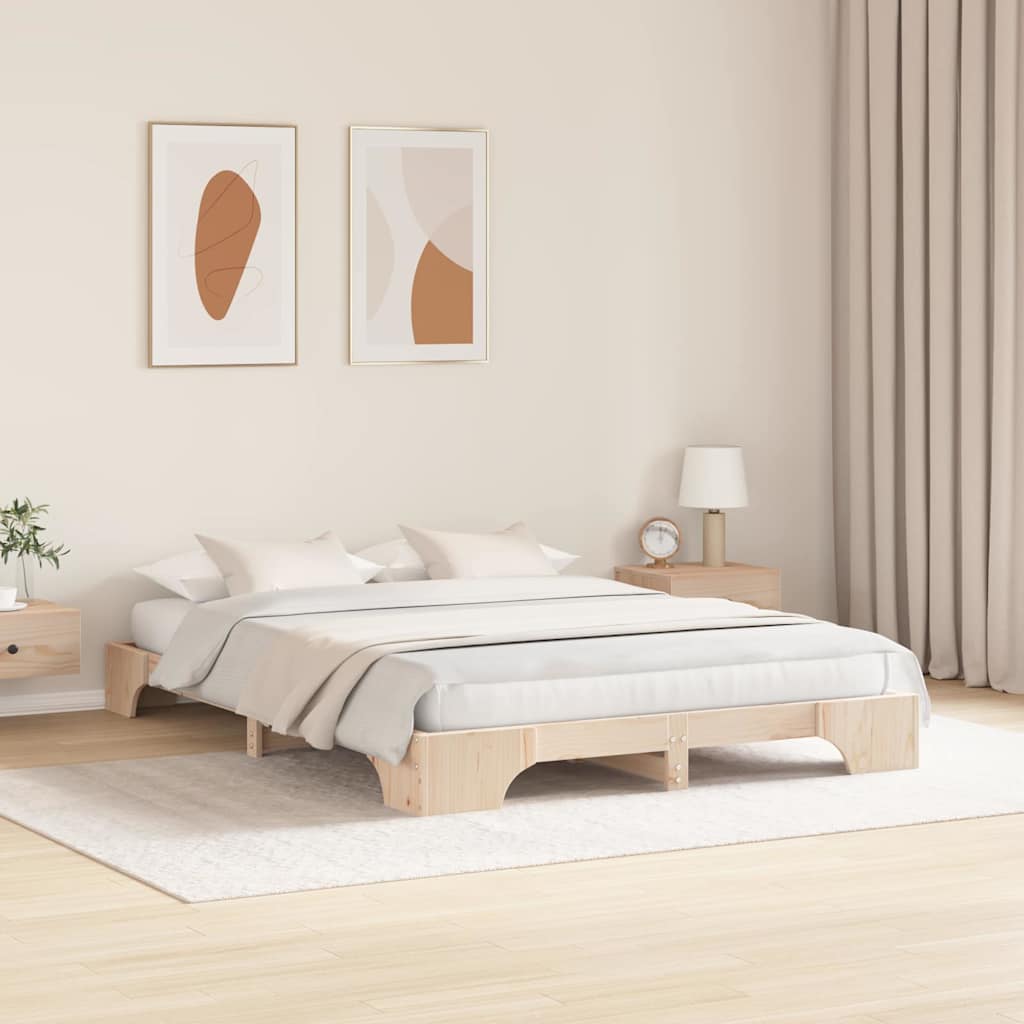 Bedframe Naturel 140 x 200 cm Massief grenenhout is nu te koop bij PeponiXL, paradijselijk wonen!