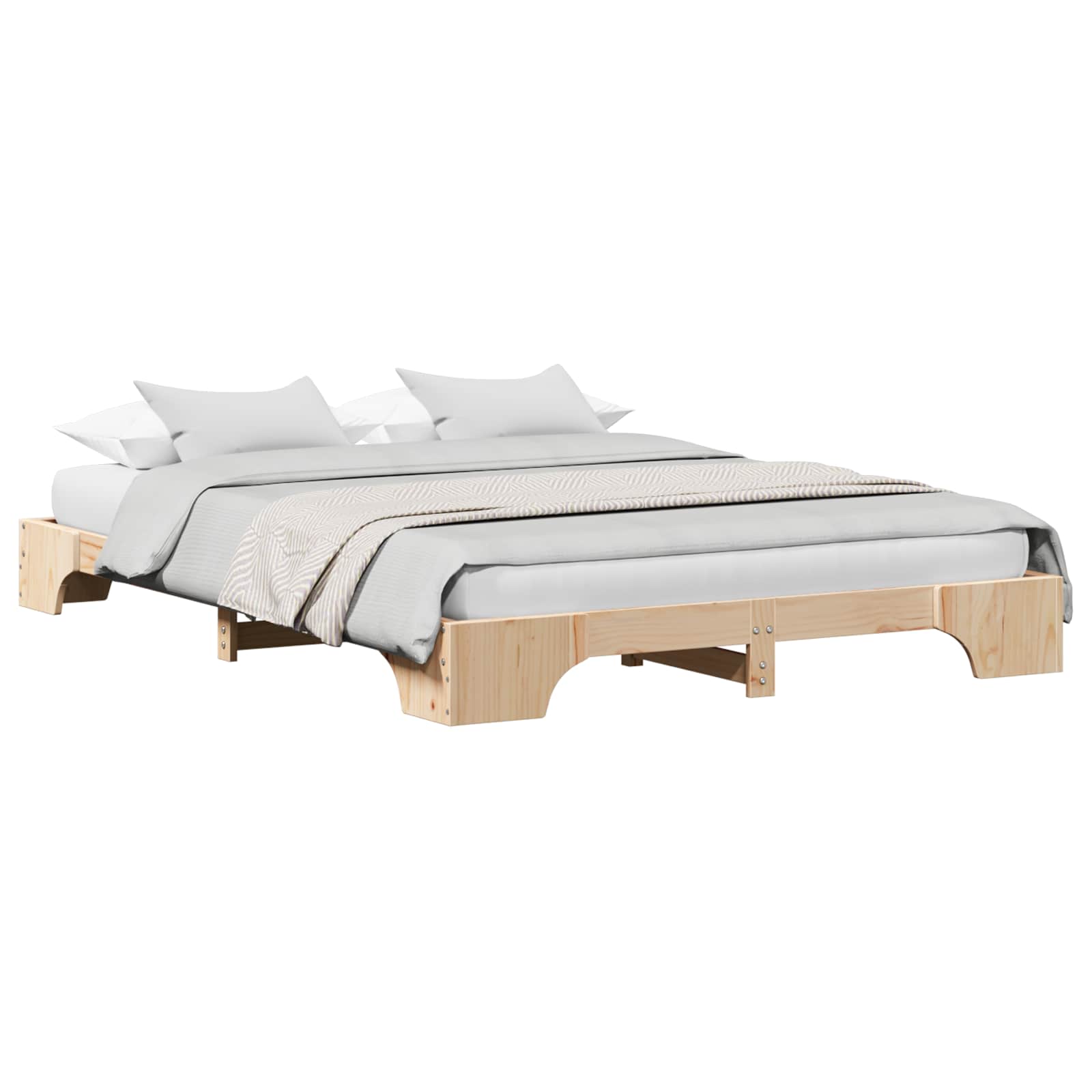 Bedframe Naturel 140 x 200 cm Massief grenenhout is nu te koop bij PeponiXL, paradijselijk wonen!