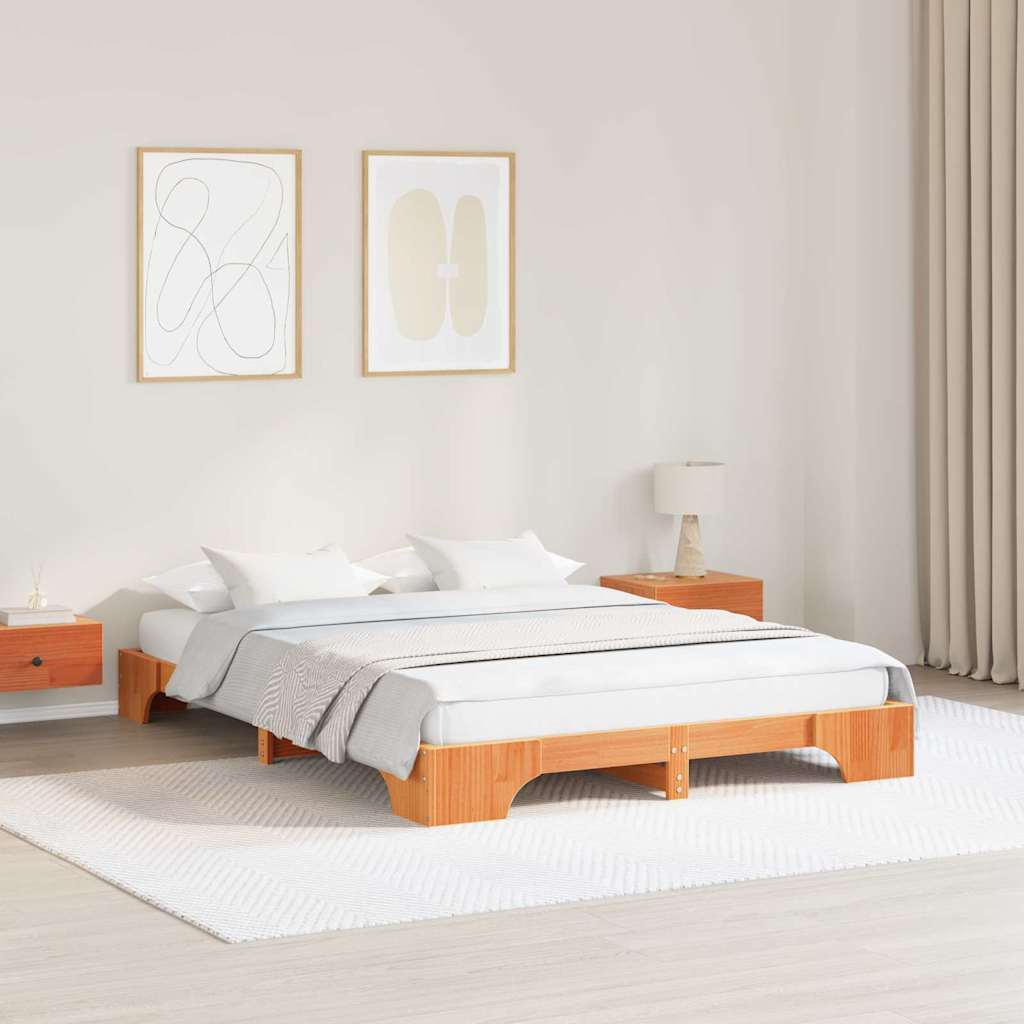 Bedframe Wasbruin 140 x 200 cm Massief grenenhout is nu te koop bij PeponiXL, paradijselijk wonen!