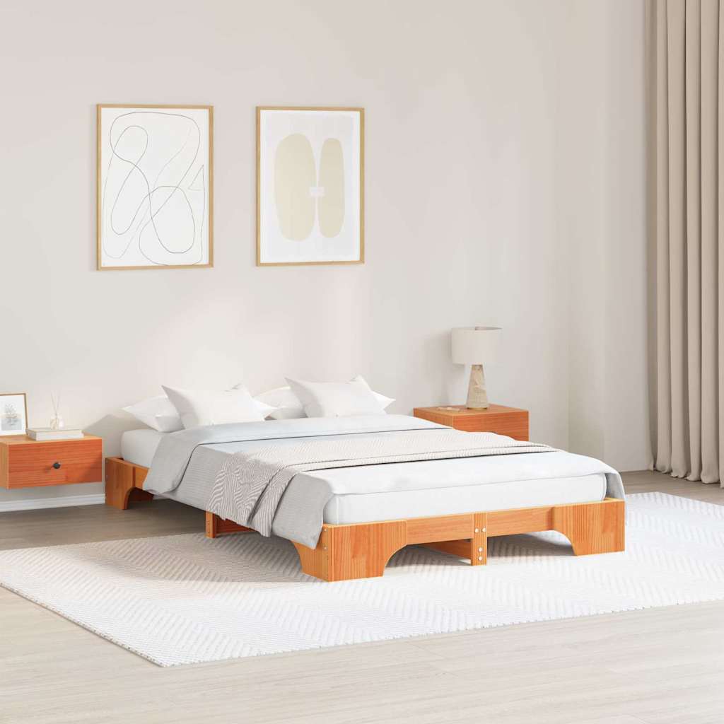 Bedframe Wasbruin 120 x 200 cm Massief grenenhout is nu te koop bij PeponiXL, paradijselijk wonen!
