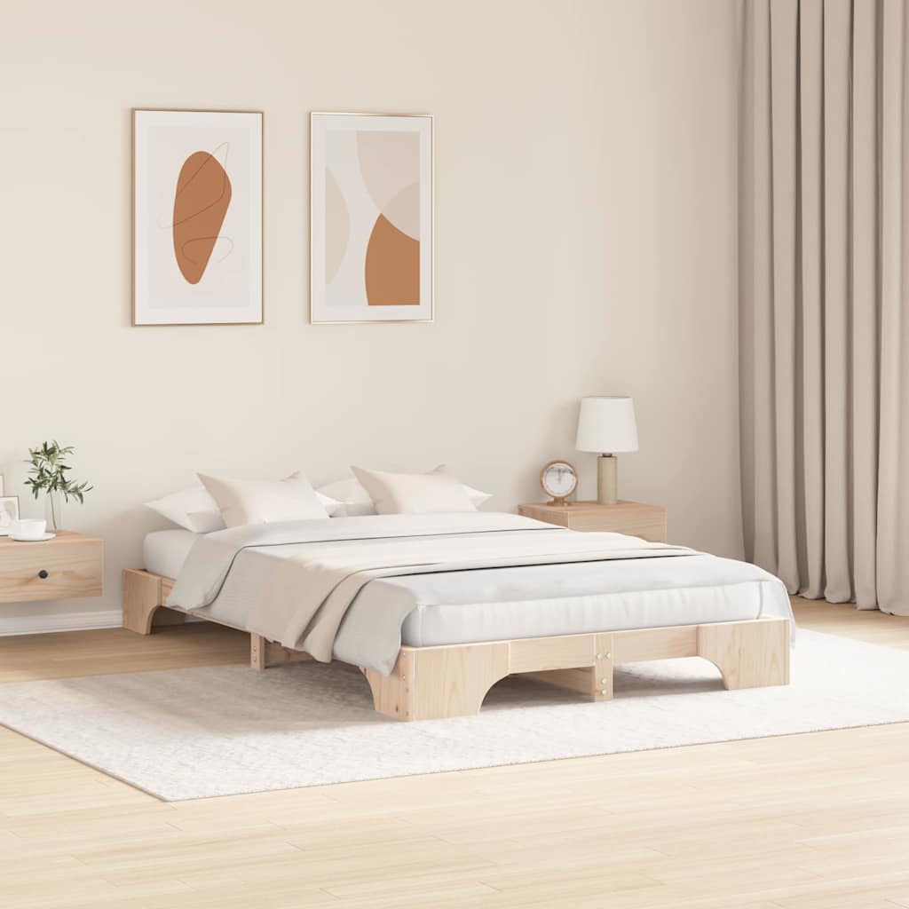 Bedframe Naturel 140 x 190 cm Massief grenenhout is nu te koop bij PeponiXL, paradijselijk wonen!