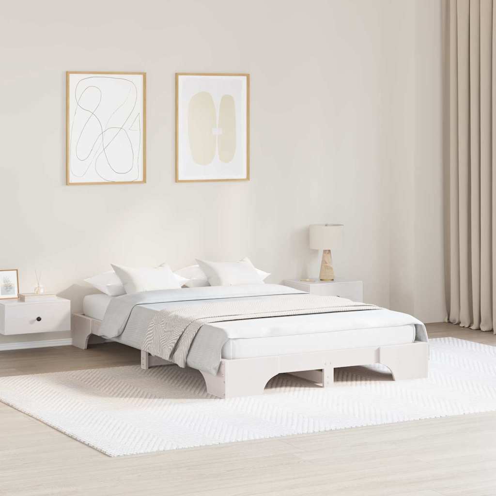 Bedframe Wit 140 x 190 cm Massief grenenhout is nu te koop bij PeponiXL, paradijselijk wonen!