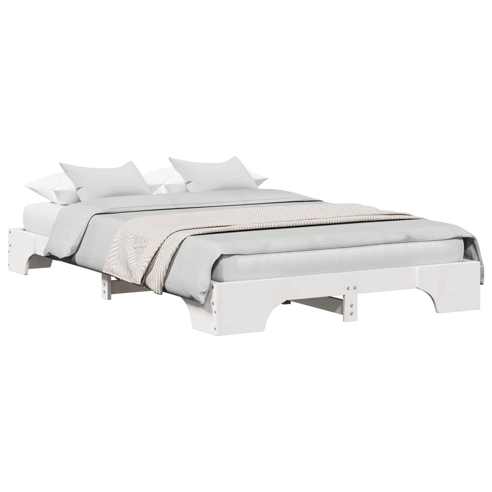 Bedframe Wit 140 x 190 cm Massief grenenhout is nu te koop bij PeponiXL, paradijselijk wonen!