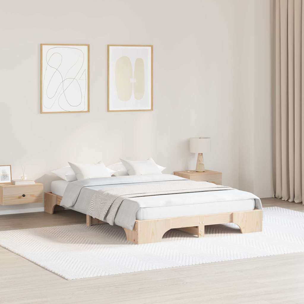 Bedframe Naturel 135 x 190 cm Massief grenenhout is nu te koop bij PeponiXL, paradijselijk wonen!