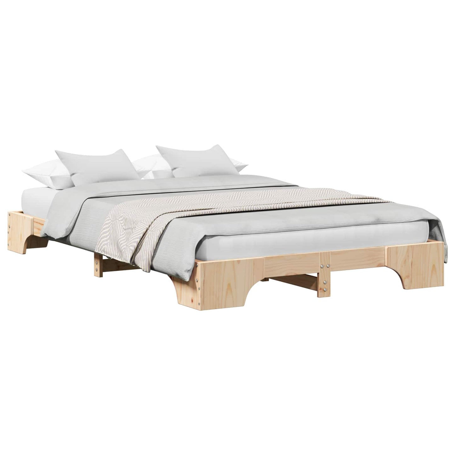 Bedframe Naturel 135 x 190 cm Massief grenenhout is nu te koop bij PeponiXL, paradijselijk wonen!