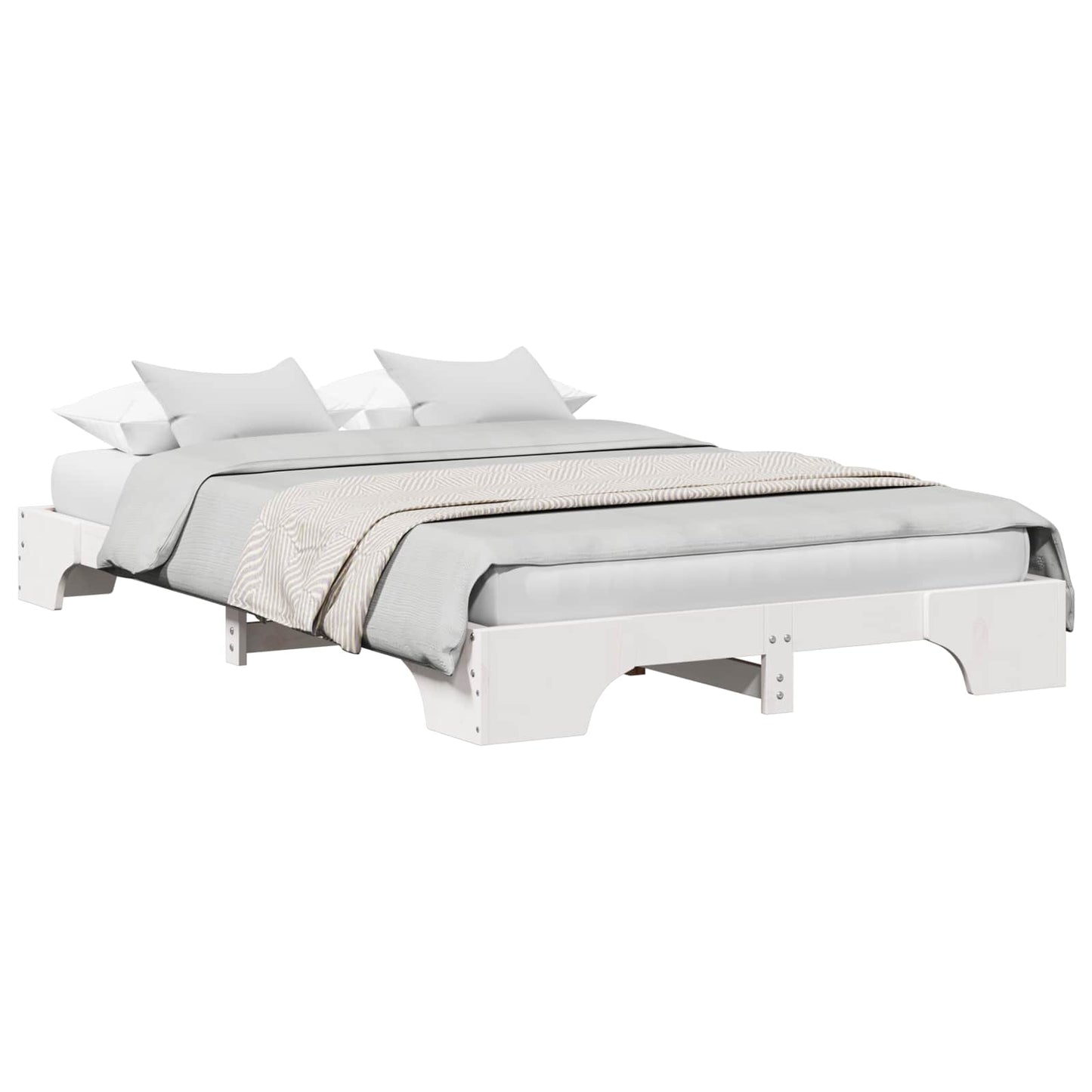 Bedframe Wit 135 x 190 cm Massief grenenhout is nu te koop bij PeponiXL, paradijselijk wonen!