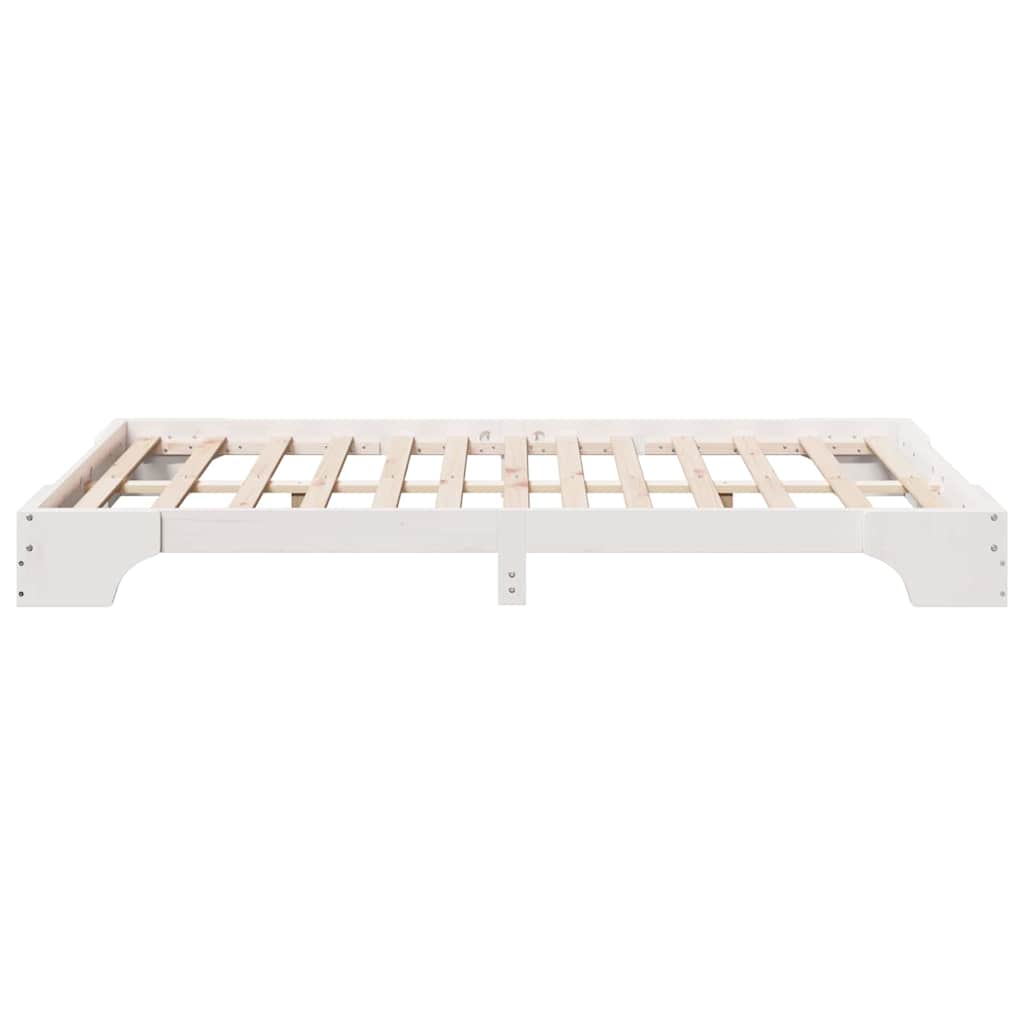 Bedframe Wit 135 x 190 cm Massief grenenhout is nu te koop bij PeponiXL, paradijselijk wonen!