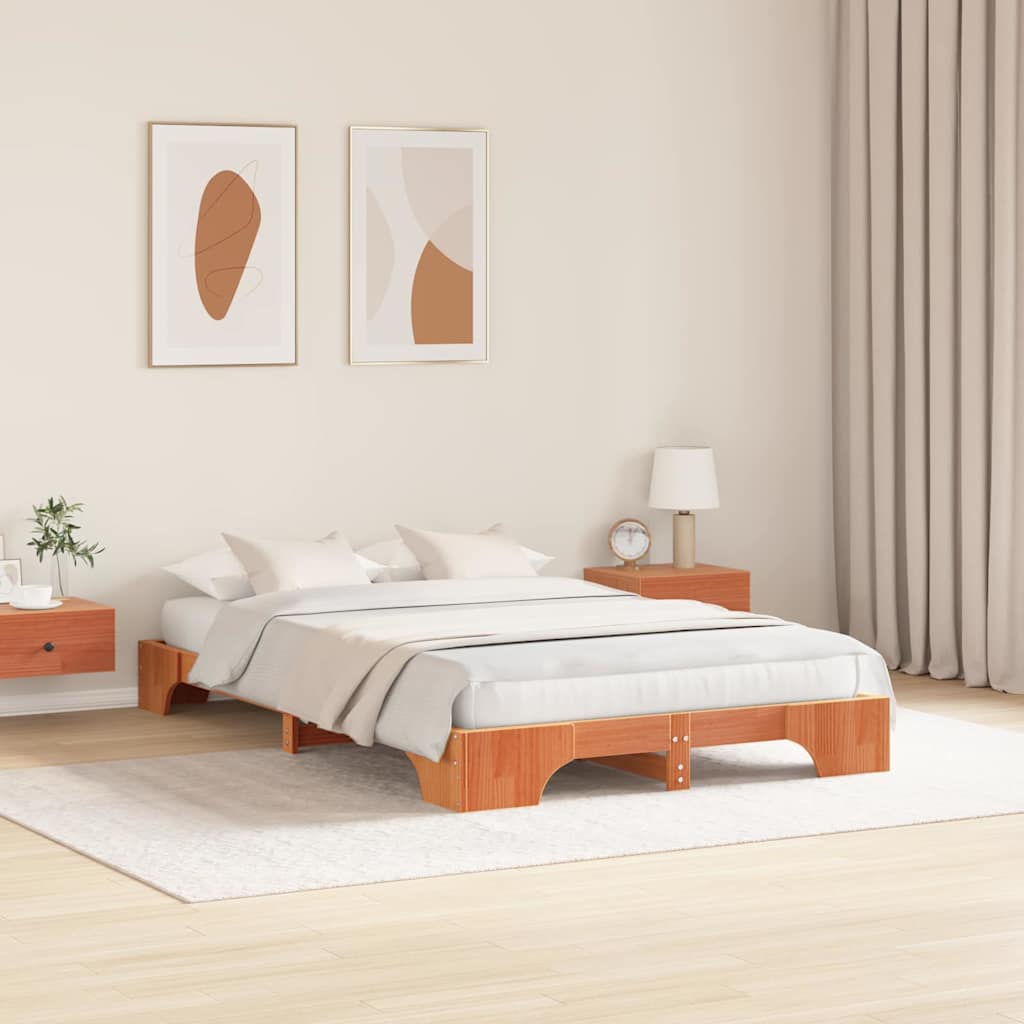 Bedframe Wasbruin 120 x 190 cm Massief grenenhout is nu te koop bij PeponiXL, paradijselijk wonen!