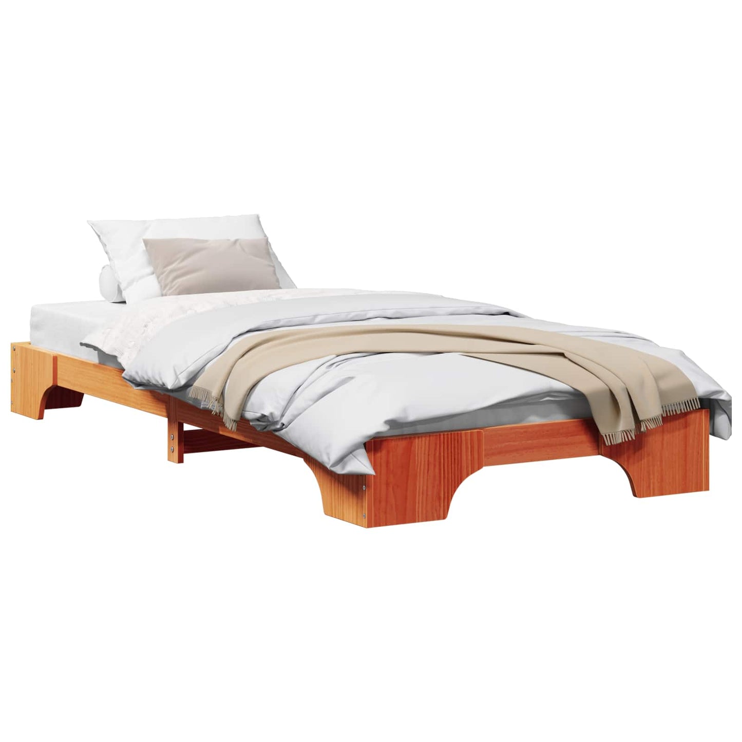 Bedframe Wasbruin 100 x 200 cm Massief grenenhout is nu te koop bij PeponiXL, paradijselijk wonen!