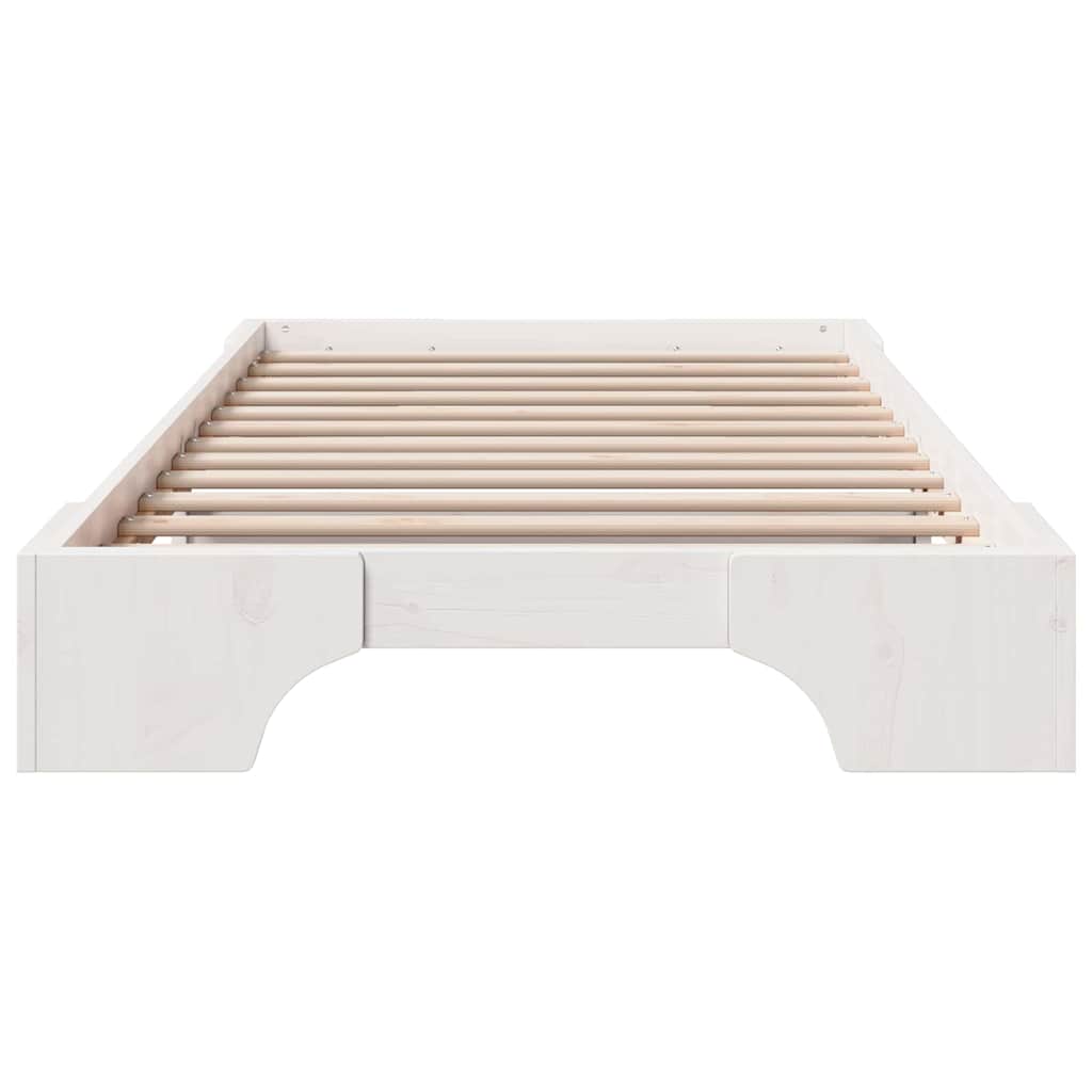 Bedframe Wit 90 x 200 cm Massief grenenhout is nu te koop bij PeponiXL, paradijselijk wonen!