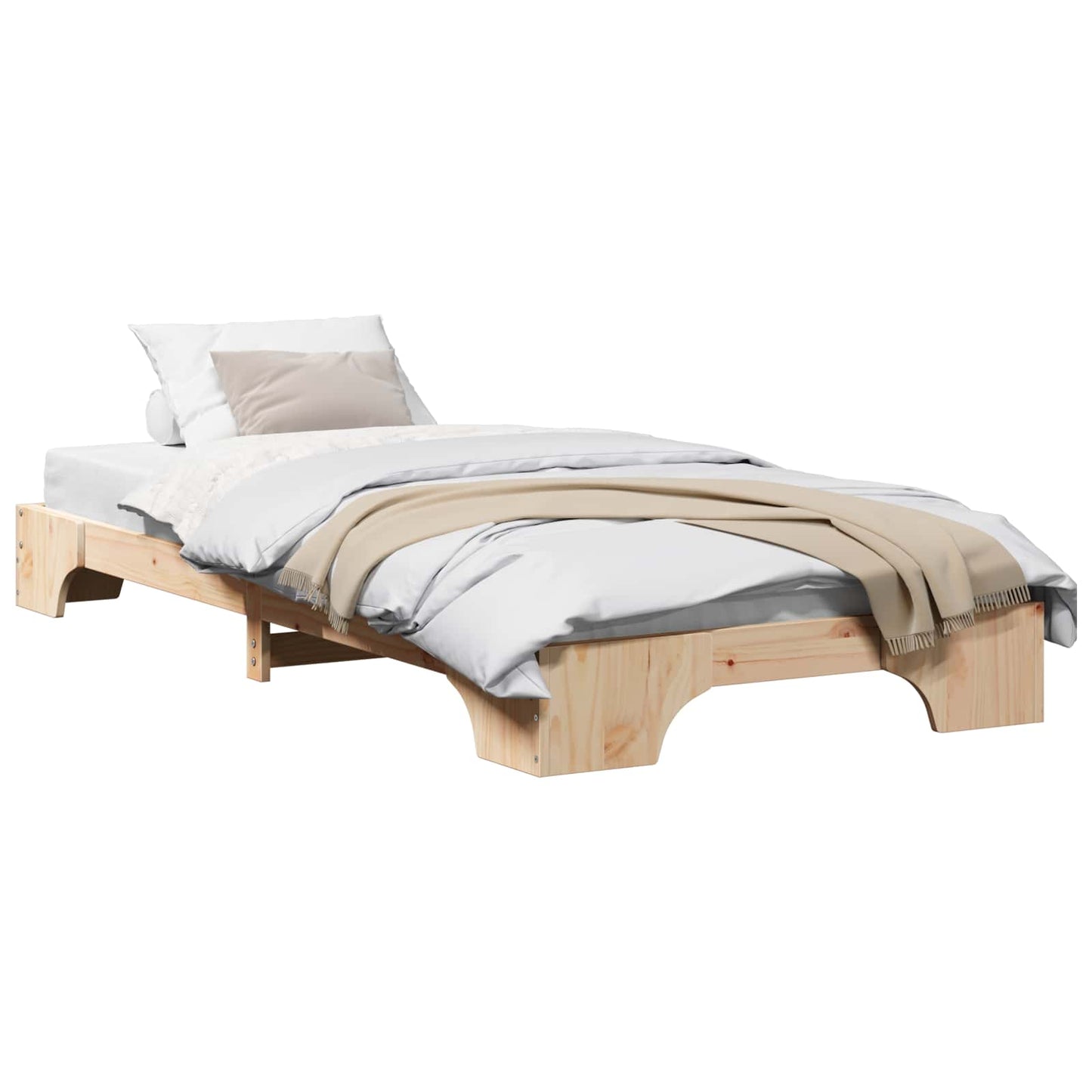 Bedframe Naturel 80 x 200 cm Massief grenenhout is nu te koop bij PeponiXL, paradijselijk wonen!