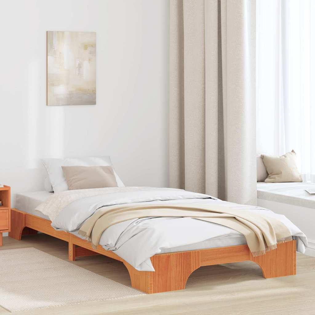 Bedframe Wasbruin 75 x 190 cm Massief grenenhout is nu te koop bij PeponiXL, paradijselijk wonen!