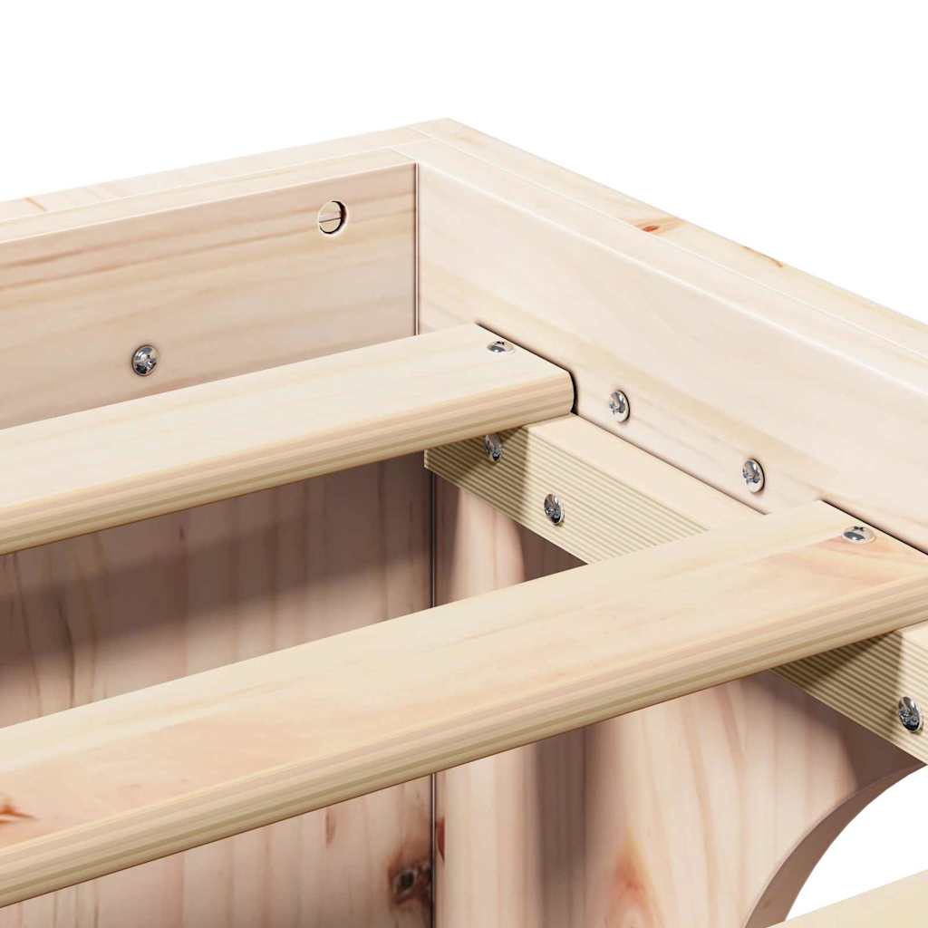 Bedframe Naturel 200 x 200 cm Massief grenenhout is nu te koop bij PeponiXL, paradijselijk wonen!
