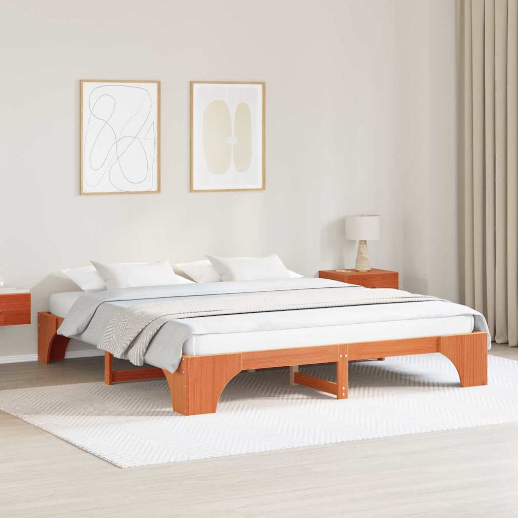 Bedframe Wasbruin 200 x 200 cm Massief grenenhout is nu te koop bij PeponiXL, paradijselijk wonen!