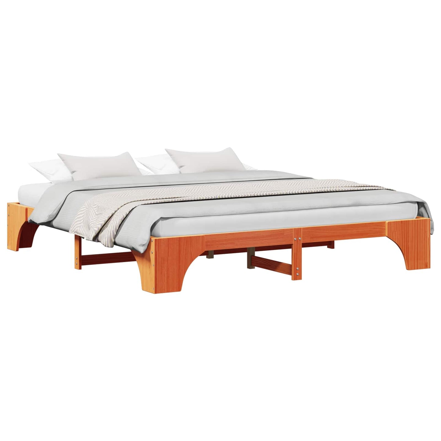 Bedframe Wasbruin 200 x 200 cm Massief grenenhout is nu te koop bij PeponiXL, paradijselijk wonen!